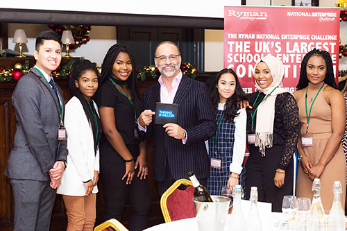 Students attend the Ryman National Enterprise Challenge Launch in Covent Garden