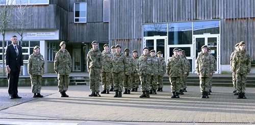 Cadets Stand at Attention in Remembrance Parade at Northampton Academy