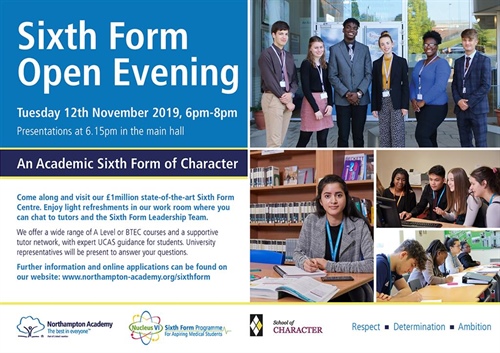 Sixth Form Open Evening for Sept 2020 Admissions